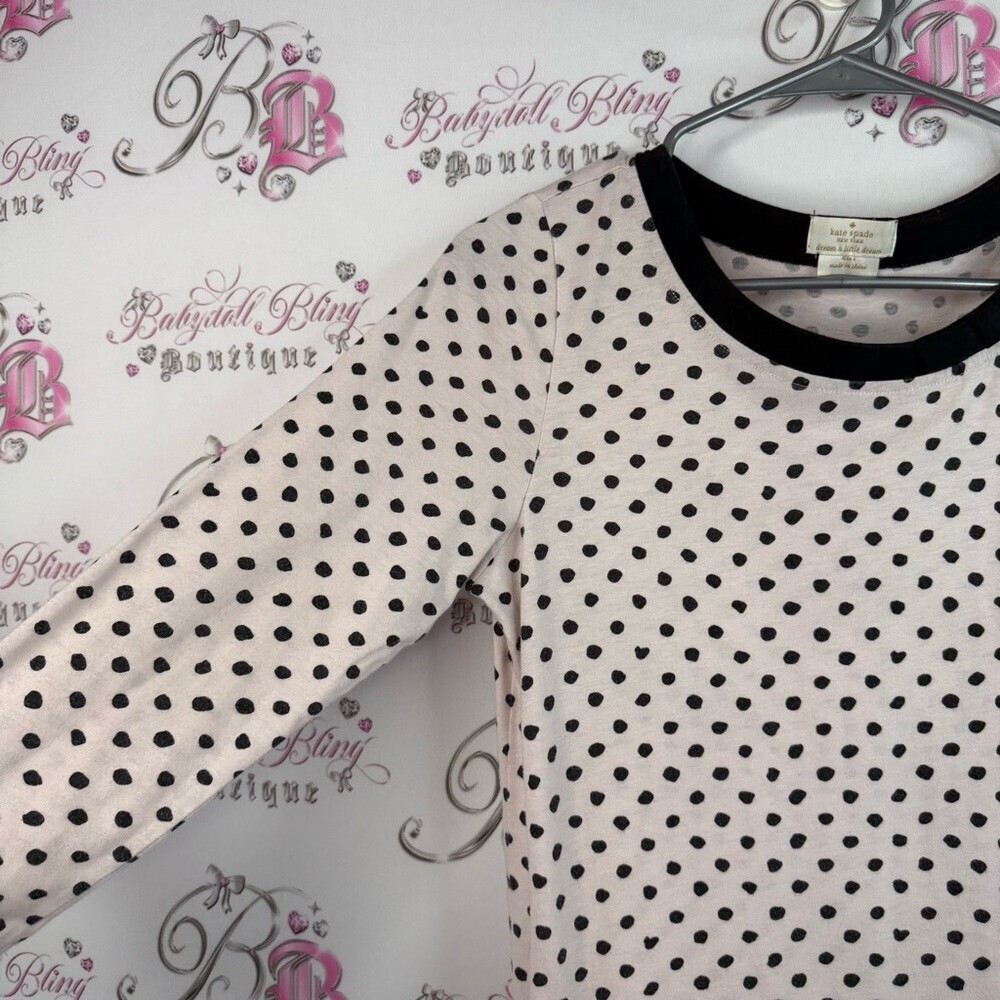 Kate Spade dress dream a little light pink Black Polka Dot Dress black trim - Picture 9 of 14